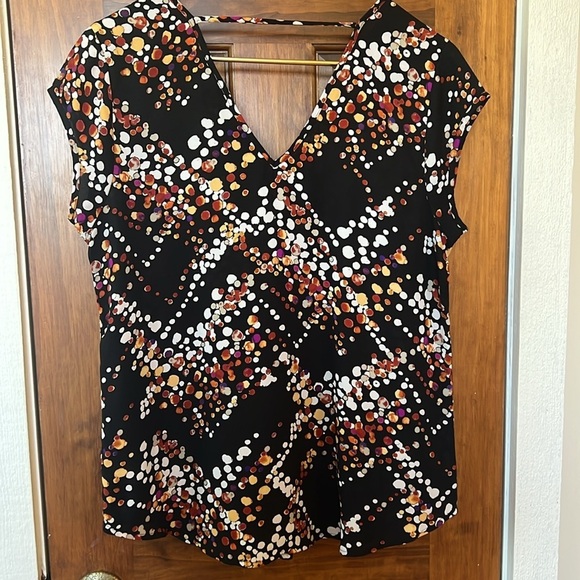 DR2 Blouse Tunic Abstract Print on Black | M - Picture 2 of 7